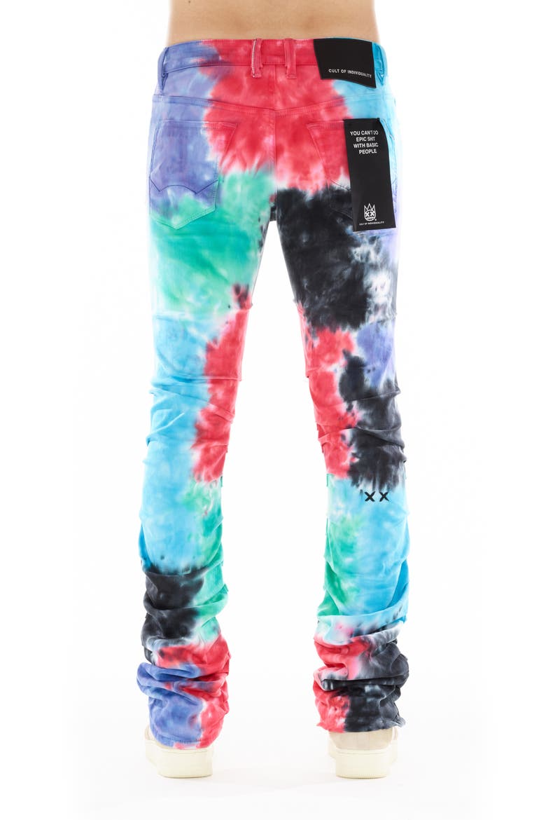 Hipster Nomad Tie Dye Stacked Bootcut Jeans, Alternate, color, TIE DYE