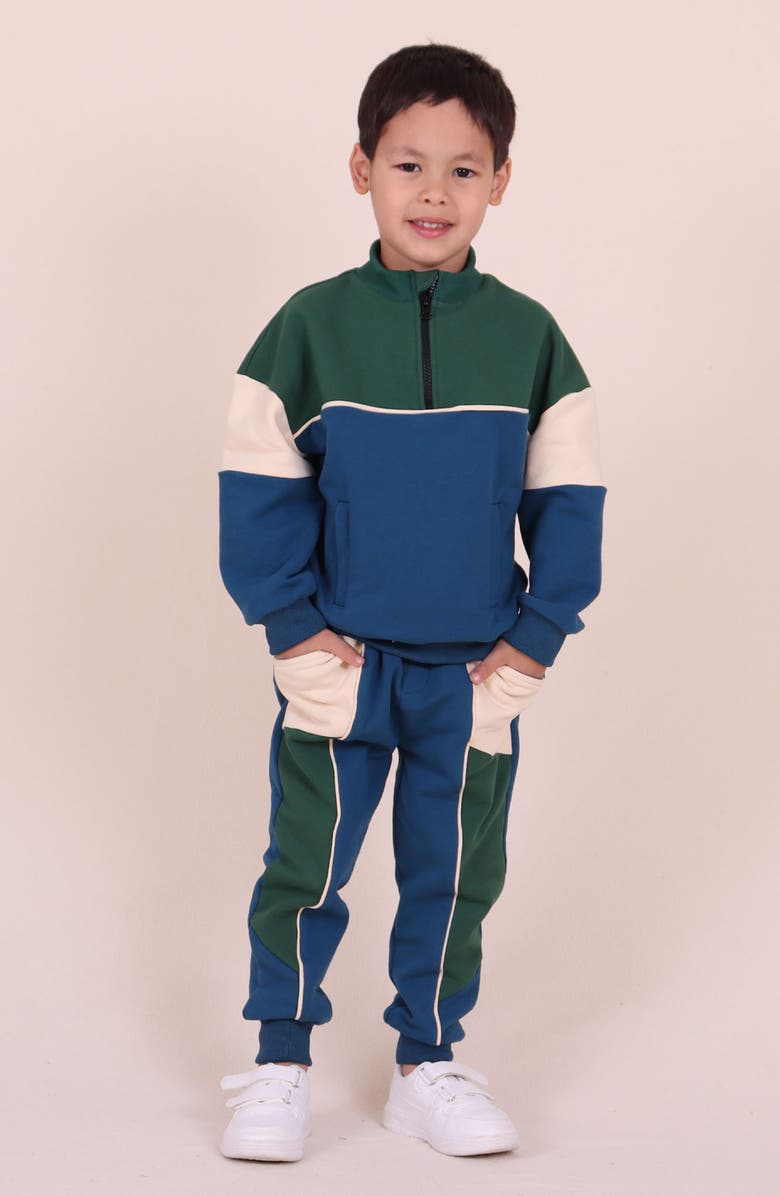 TINY TRIBE Kids
Colorblock Cotton Joggers, Alternate, color, Navy