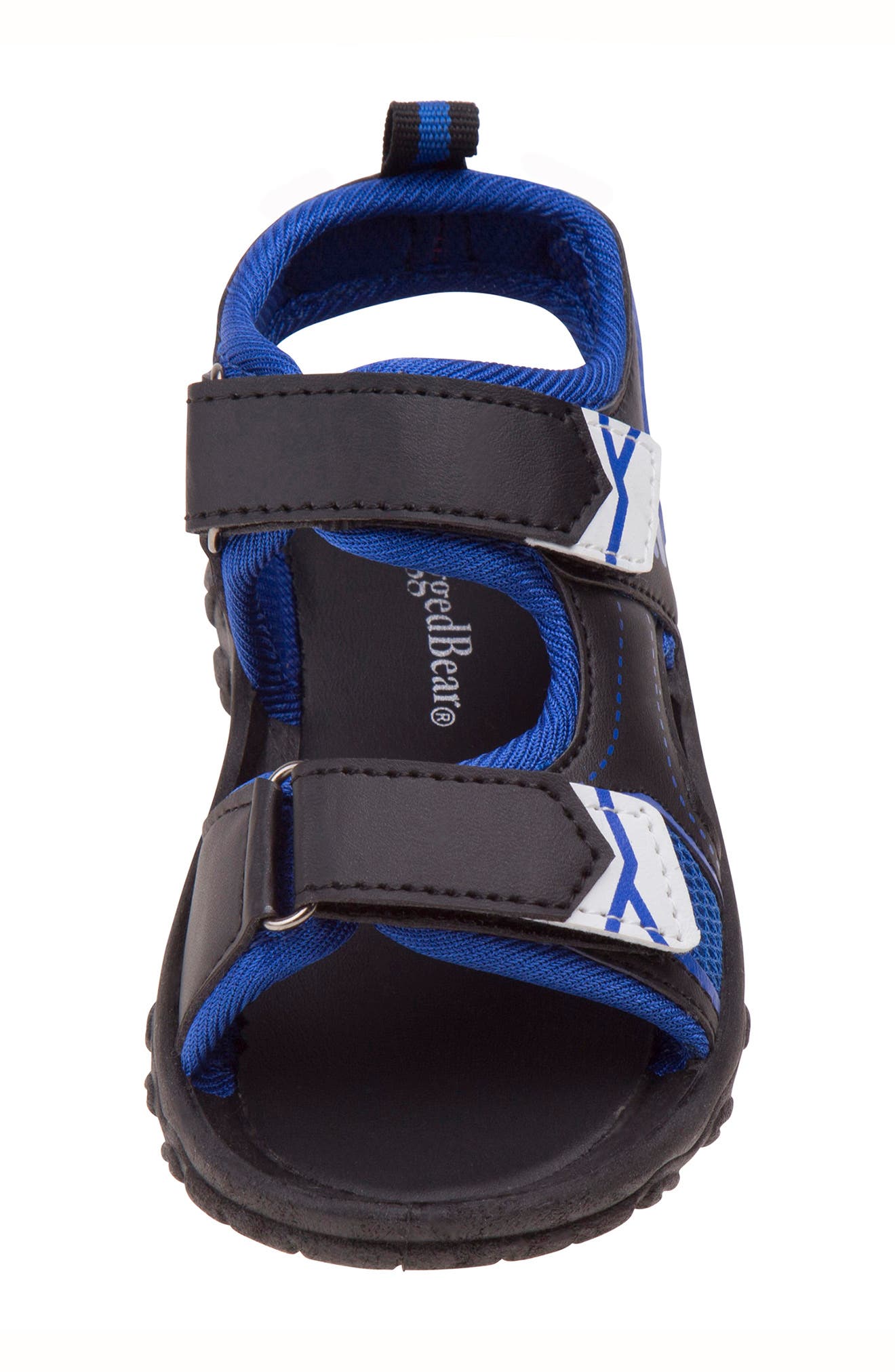RUGGED BEAR Hook-and-Loop Sandal, Alternate, color, BLACK/BLUE