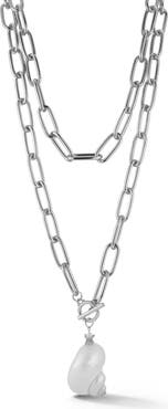 SPHERA MILANO Faux Pearl Shell Layered Necklace