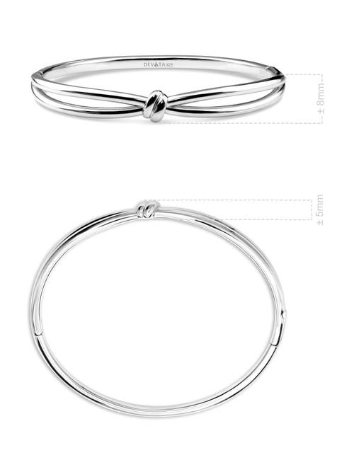 Devata Love Knot Bangle Bracelet In Metallic