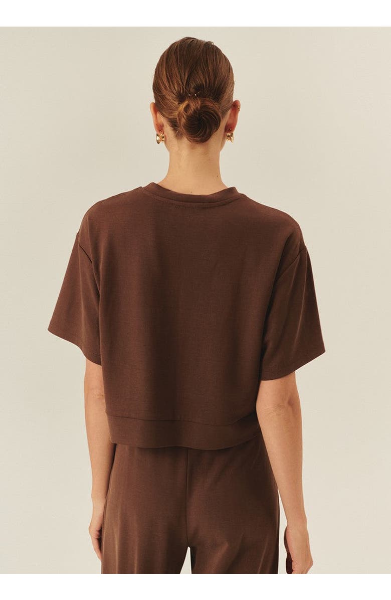 Exquise Brynn T-Shirt  Chic Casual Gem-Detail Tee, Alternate, color, Brown