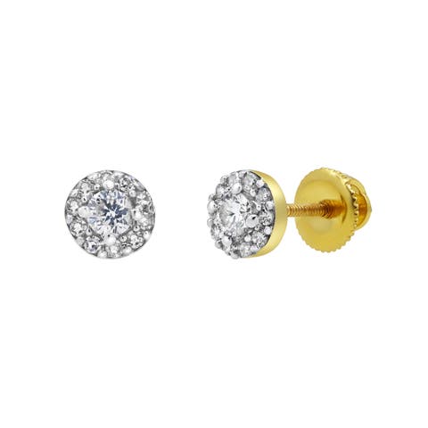Flow Flare 14K Yellow Gold Diamond Stud Earrings - 0.26ct.