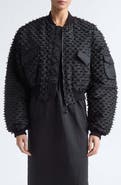 Cecilie Bahnsen Callie Embroidered Crop Bomber Jacket