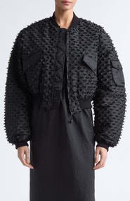 Cecilie Bahnsen Callie Embroidered Crop Bomber Jacket