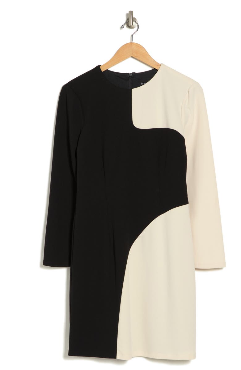 Donna Morgan Colorblock Long Sleeve Sheath Dress, Alternate, color, 