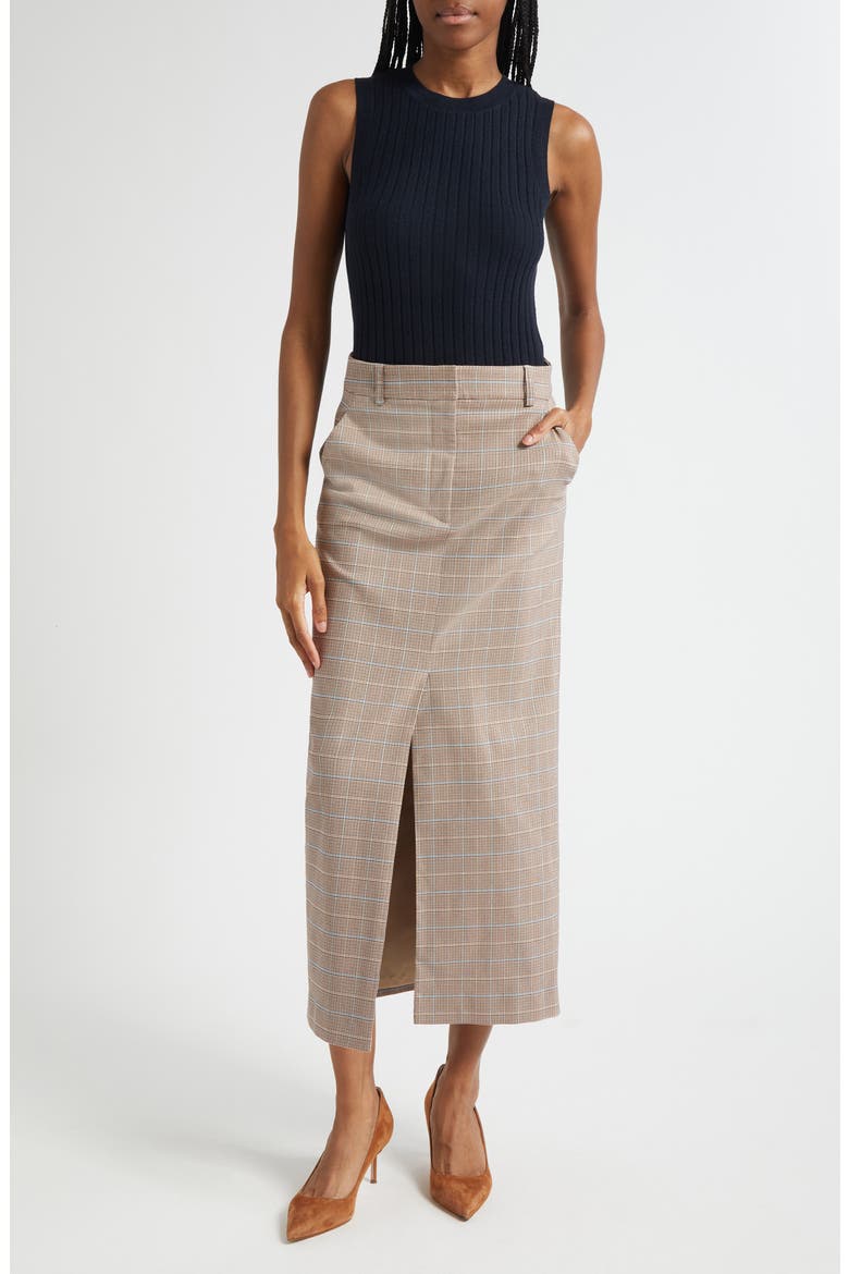 Maxine Plaid Midi Skirt, Alternate, color, HAZELNUT MULTI