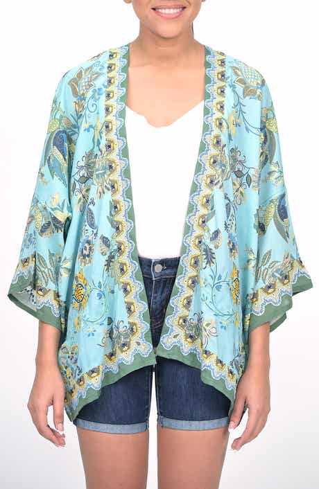Floral Border Ruana