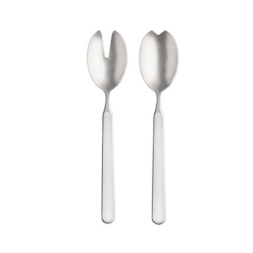 Mepra Fantasia Pewter Salad Serving Set In White
