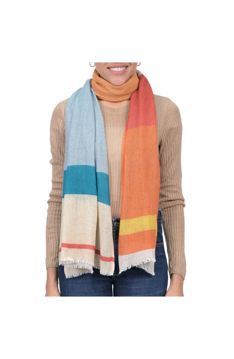 Vismaya Boundless Colorblock Scarf, Alternate, color, Orange