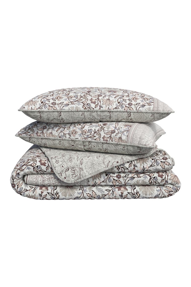 Floral Printed Quilt Set, Main, color, NEUTRAL VINES