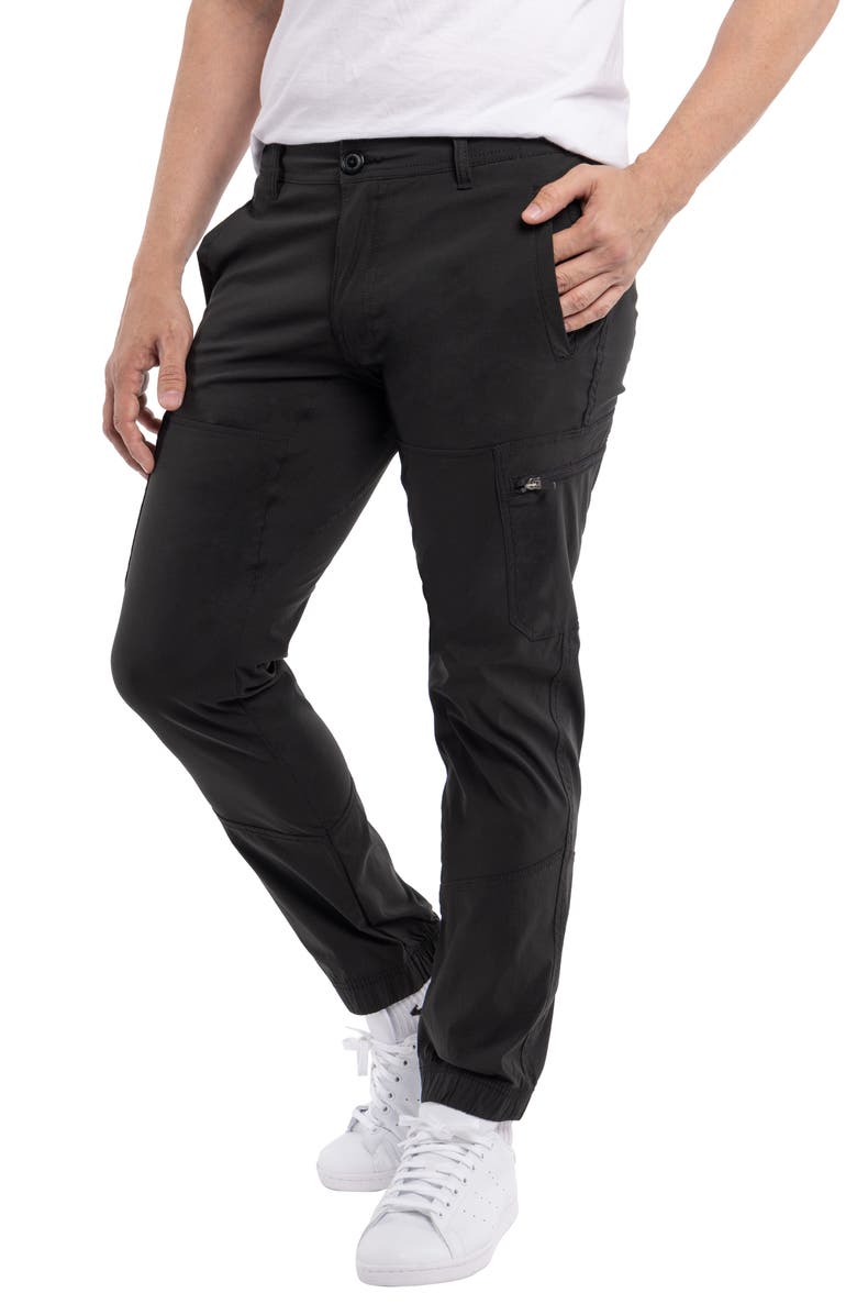 Spring + Mercer Slim Leg Cargo Pants, Alternate, color, Black