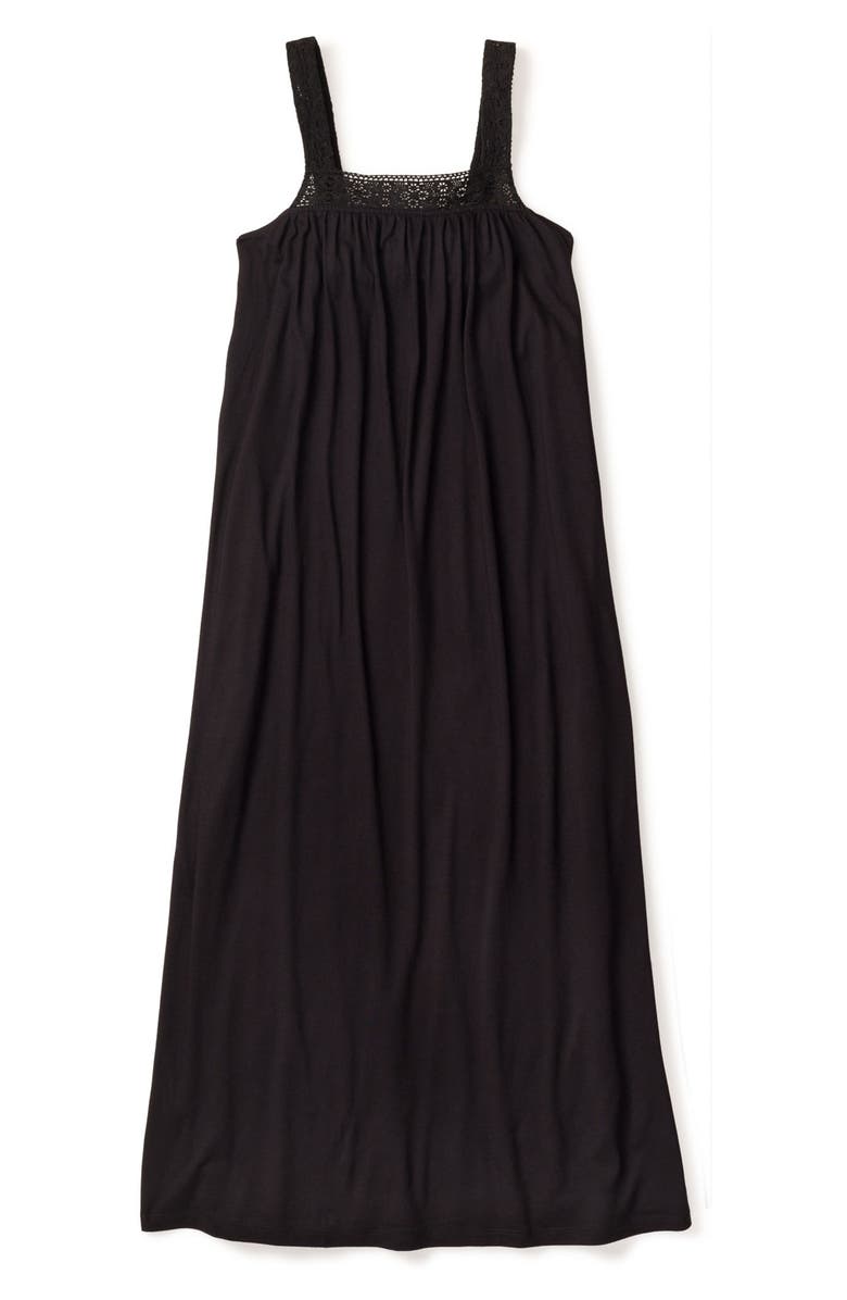 Petite Plume Camille Luxe Pima Cotton Nightgown, Alternate, color, Black