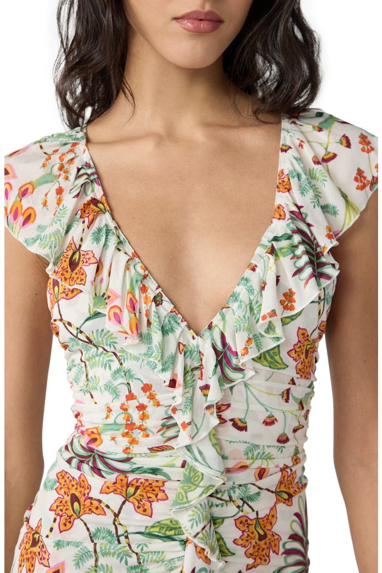 Sonia Metallic Floral Dress, Alternate, color, MIRAGEVINE WHITE