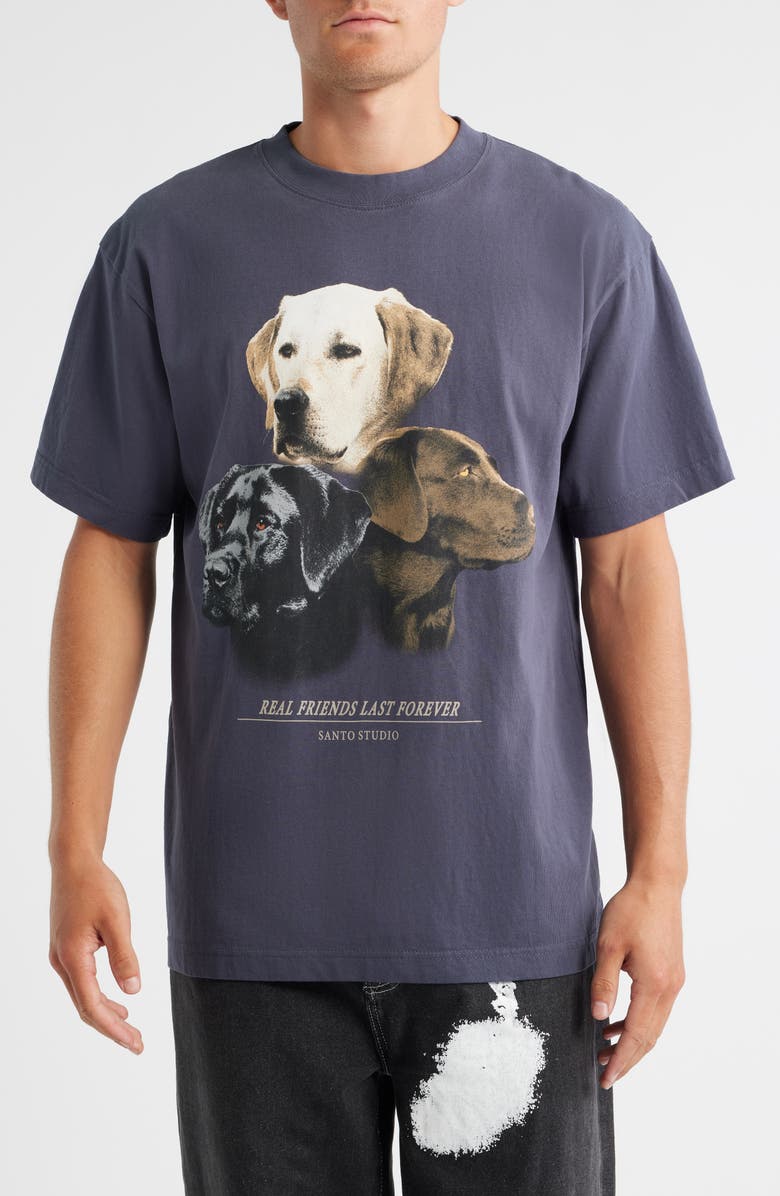 SANTO STUDIO Forever Graphic T-Shirt, Main, color, Navy