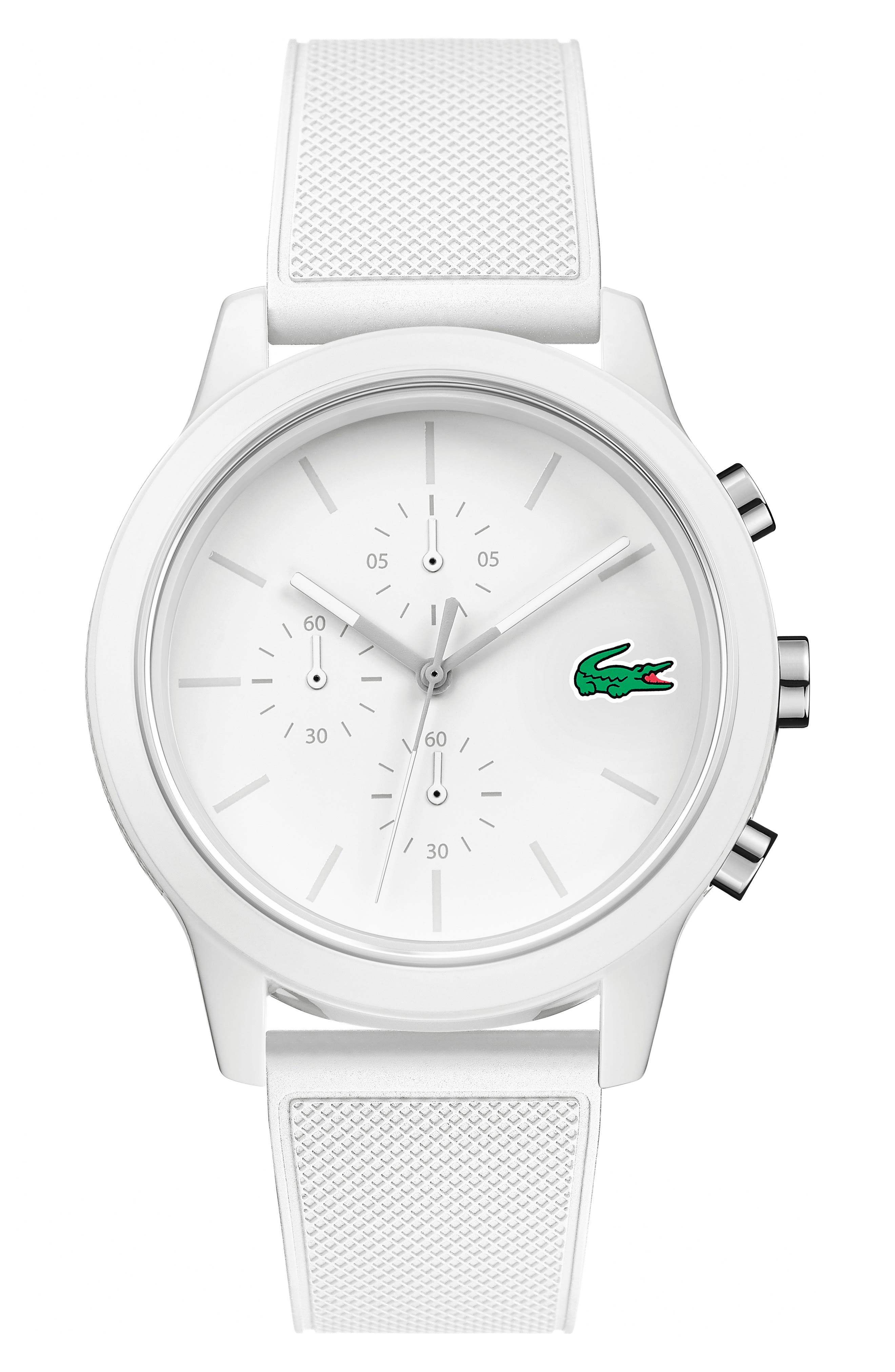Lacoste 12.12 Chronograph Silicone Band Watch, 44mm