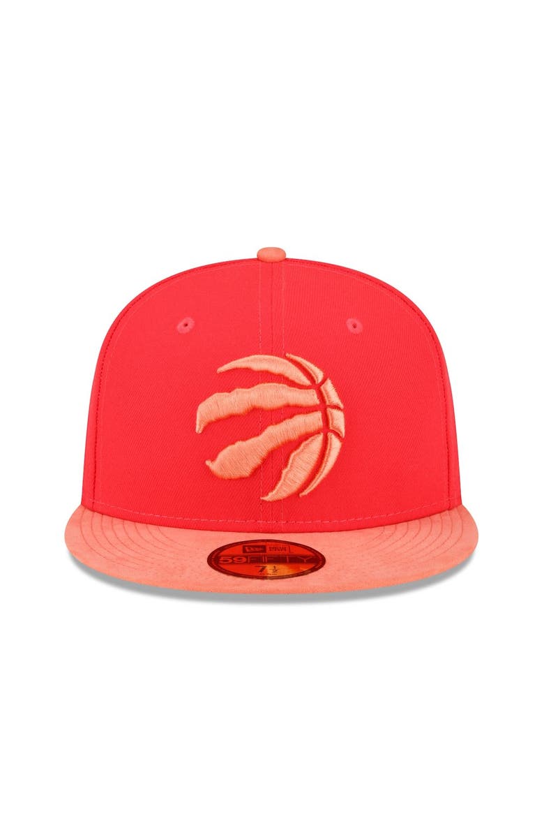 New Era Men's New Era Red/Peach Toronto Raptors Tonal 59FIFTY Fitted Hat, Alternate, color, 