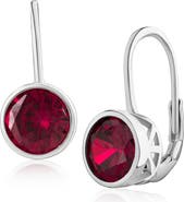 CZ by Kenneth Jay Lane Round Bezel Cubic Zirconia Lever-Back Drop Earrings