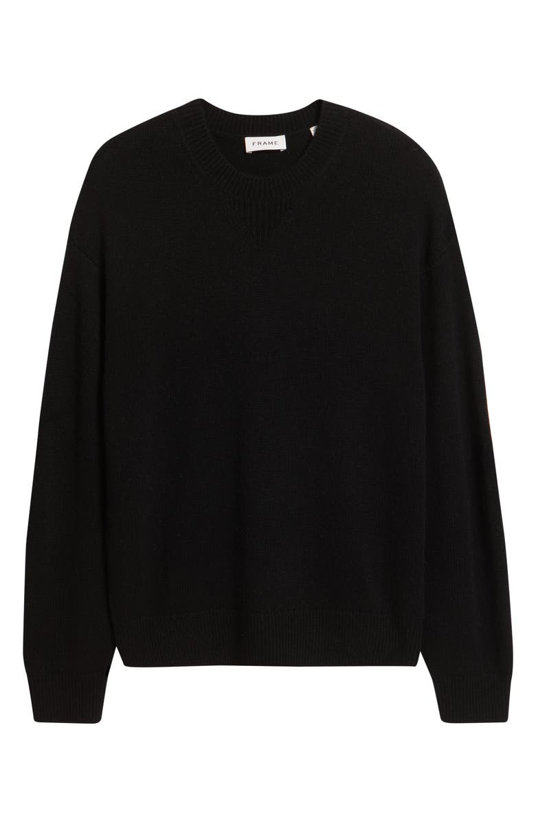 FRAME Elbow Patch Wool & Cashmere Sweater, Alternate, color, Black