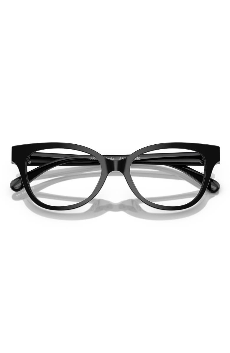 COACH 51mm Pillow Optical Glasses, Alternate, color, Black / Demo Lens