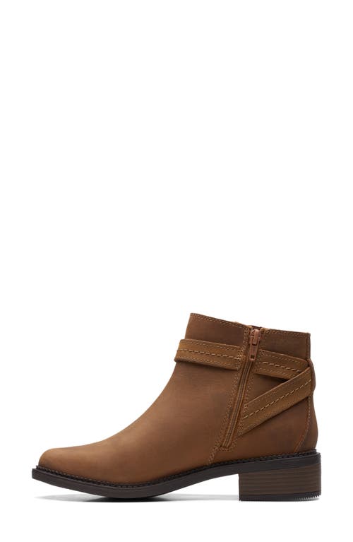 Clarks ® Maye Buckle Strap Boot In Dark Tan Leather