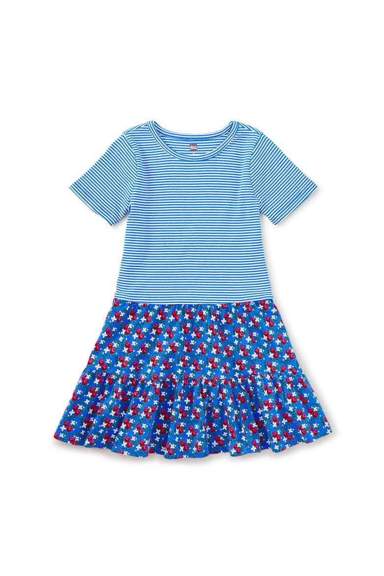 Tier Skirted Twirl Dress, Main, color, Flamenco Fan Rose