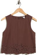 Nordstrom Schiffly Cotton Eyelet Shell