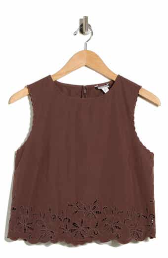 Nordstrom Schiffly Cotton Eyelet Shell