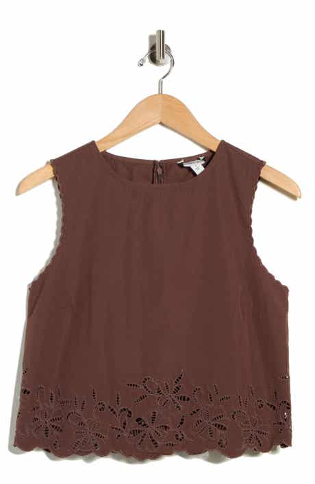 Nordstrom Schiffly Cotton Eyelet Shell