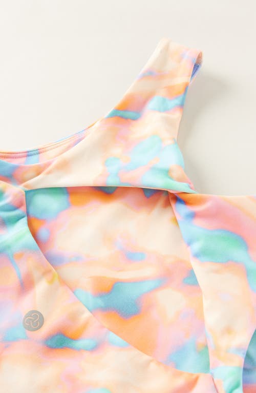 Zella Girl Kids' Twist & Turn Tank In Coral Nectar Heat Wave