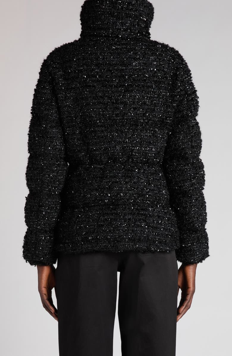 Moncler Urbel Metallic Tweed Down Jacket, Alternate, color, Black