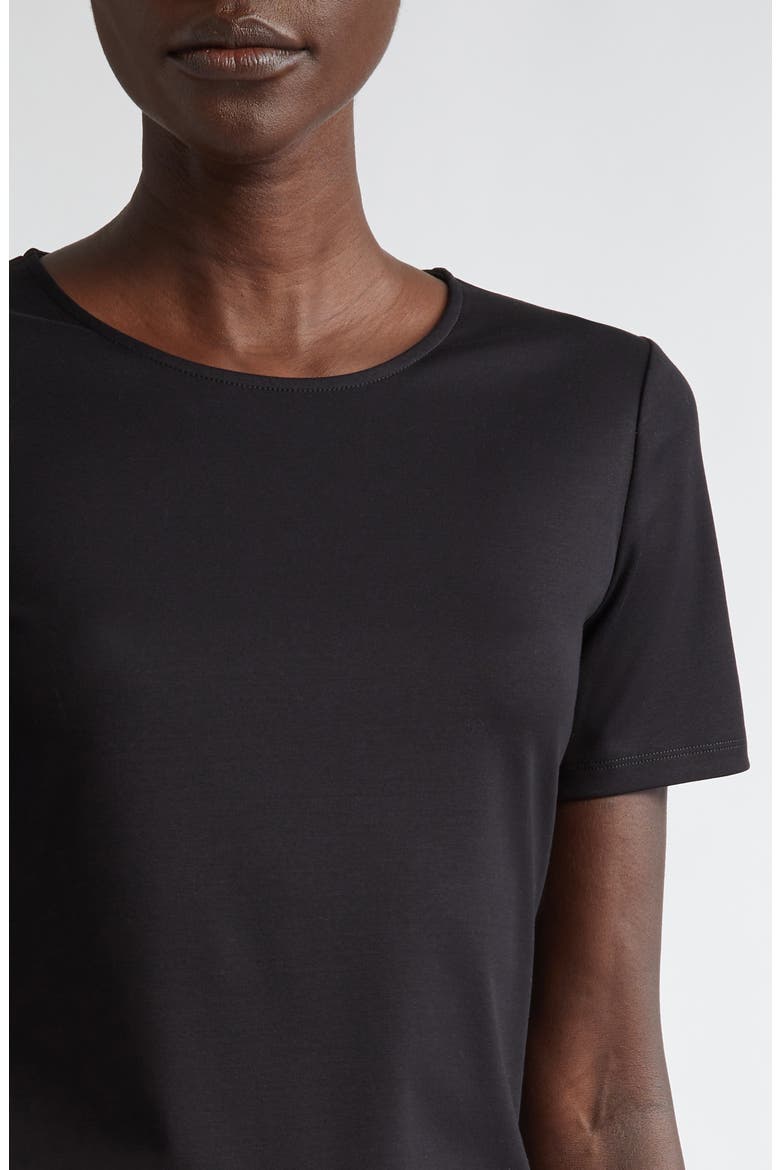 Stretch Cotton Crewneck T-Shirt, Alternate, color, BLACK