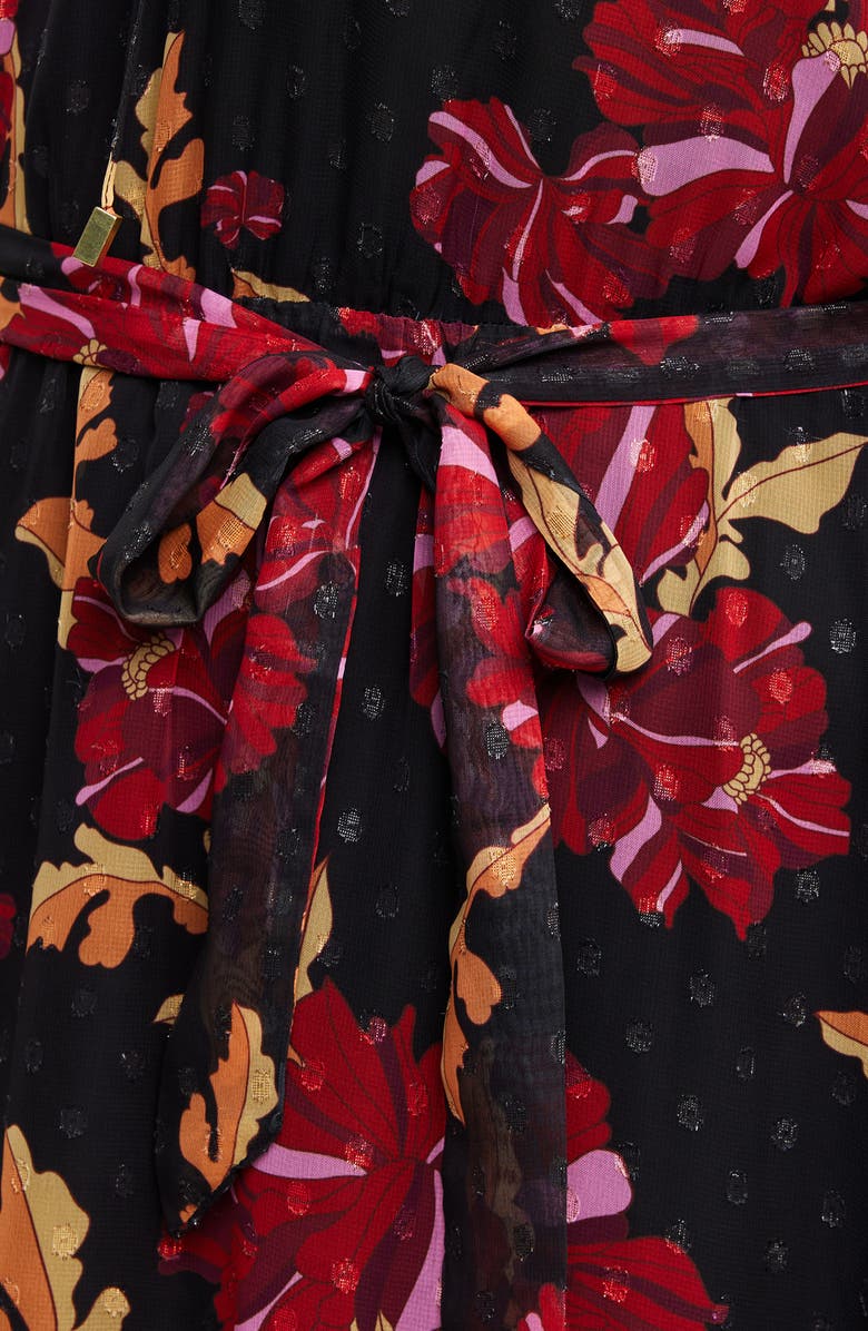Estelle Floral Long Sleeve Chiffon Midi Dress, Alternate, color,