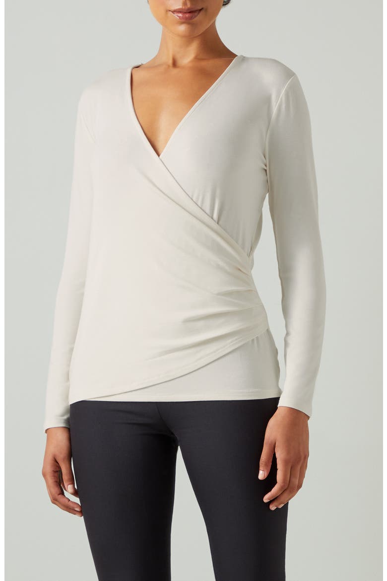 Eames Surplice Jersey Top, Main, color, CREAM/ IVORY