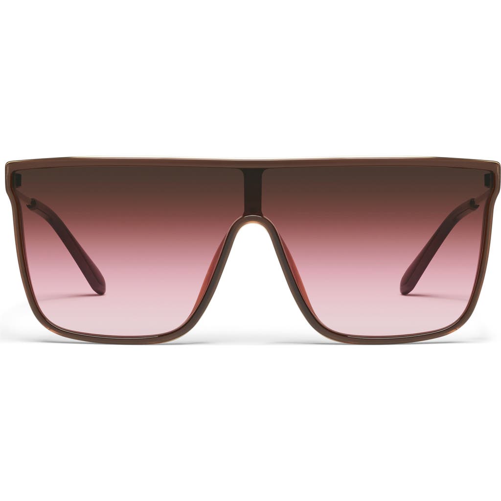 QUAY Nightfall Remixed 138mm Shield Sunglasses in Dbrn/rggl at Nordstrom