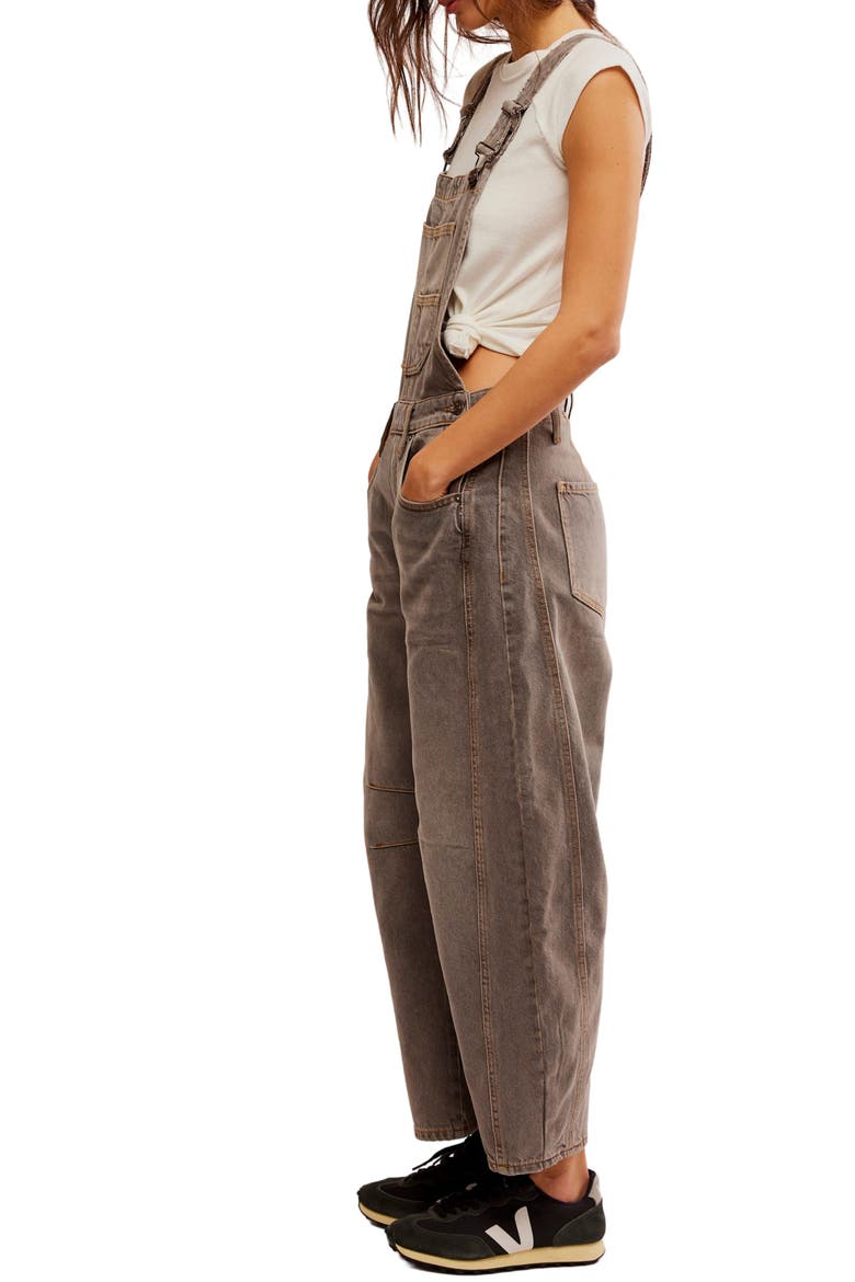 Good Luck Denim Overalls, Alternate, color, ARCHIVE GREY