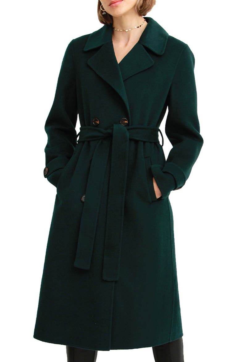 Front Runner Belted Coat, Main, color, DARK GREEN
