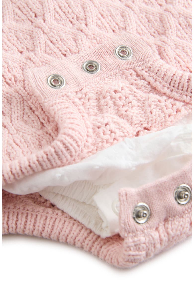 Kids' 3-Piece Knitted Romper, Bodysuit & Tights Set, Alternate, color, PINK