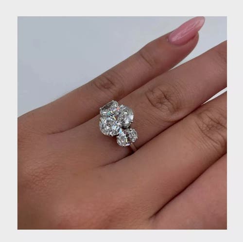 Bliss Diamond Certified 6ct Three Stone Oval Diamond Anniversary Engagement Ring Lab Grown 14k In 14k Yellow Gold
