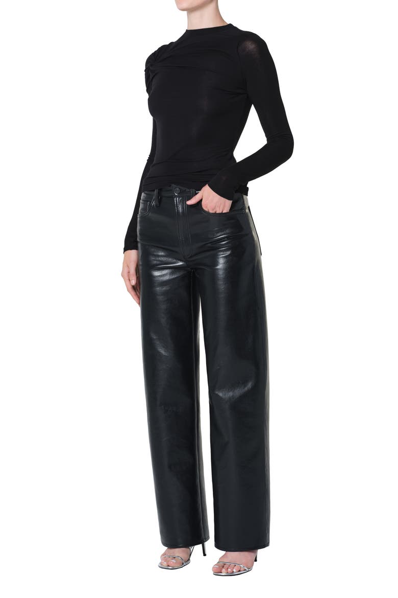 Lissa Twist Front Long Sleeve T-Shirt, Alternate, color, BLACK