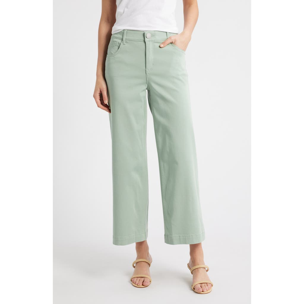 Wit & Wisdom Sam High Waist Ankle Wide Leg Twill Pants In Frosty Mint