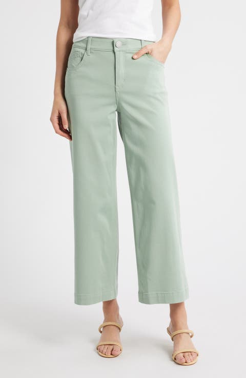 Wit & Wisdom Sam High Waist Ankle Wide Leg Twill Pants (Regular & Petite)
