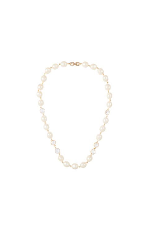 1990s Vintage Givenchy Faux Pearl Statement Necklace