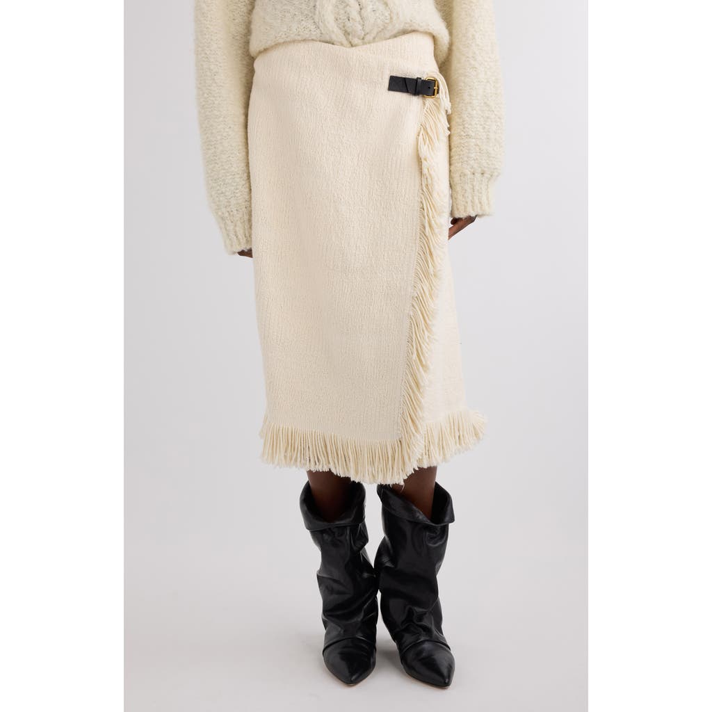 Isabel Marant Galla Cotton And Linen Wrap Skirt In Neutral