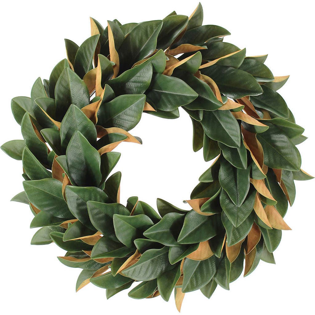 Cg Hunter 30 Inch Faux Green Magnolia Leaf Wreath In Green