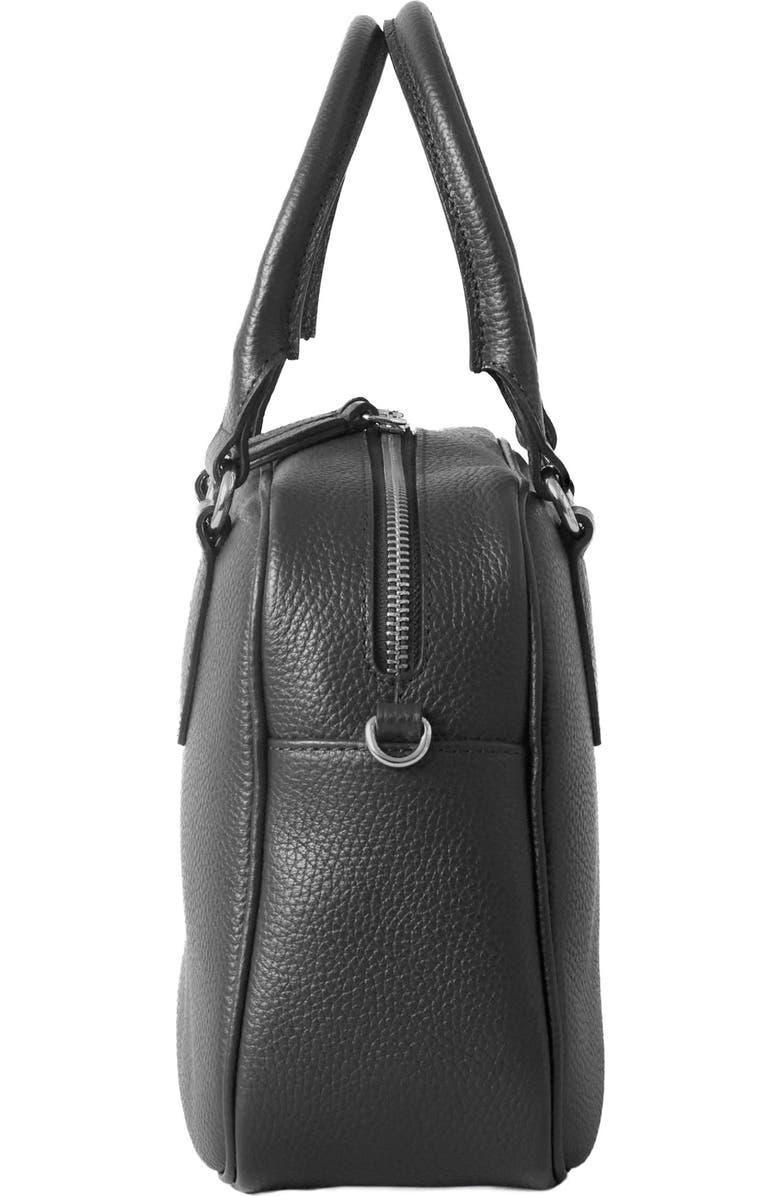 HYER GOODS La Corsa Leather Bowling Bag, Alternate, color, Black Silver