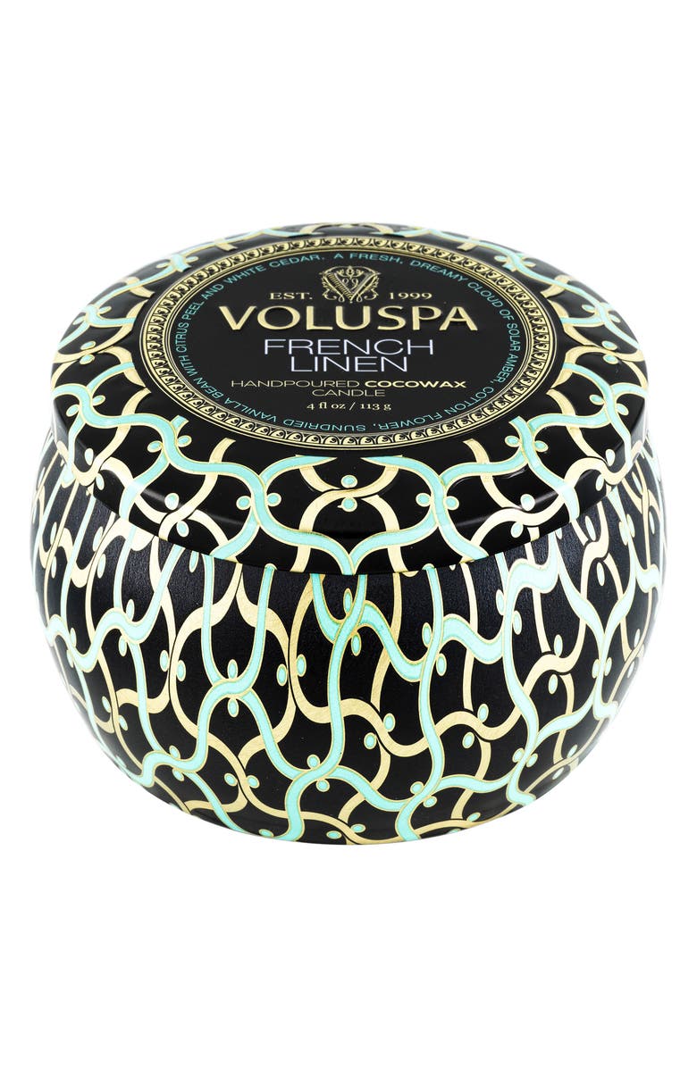 Voluspa French Linen Mini Tin Candle, Alternate, color, French Linen