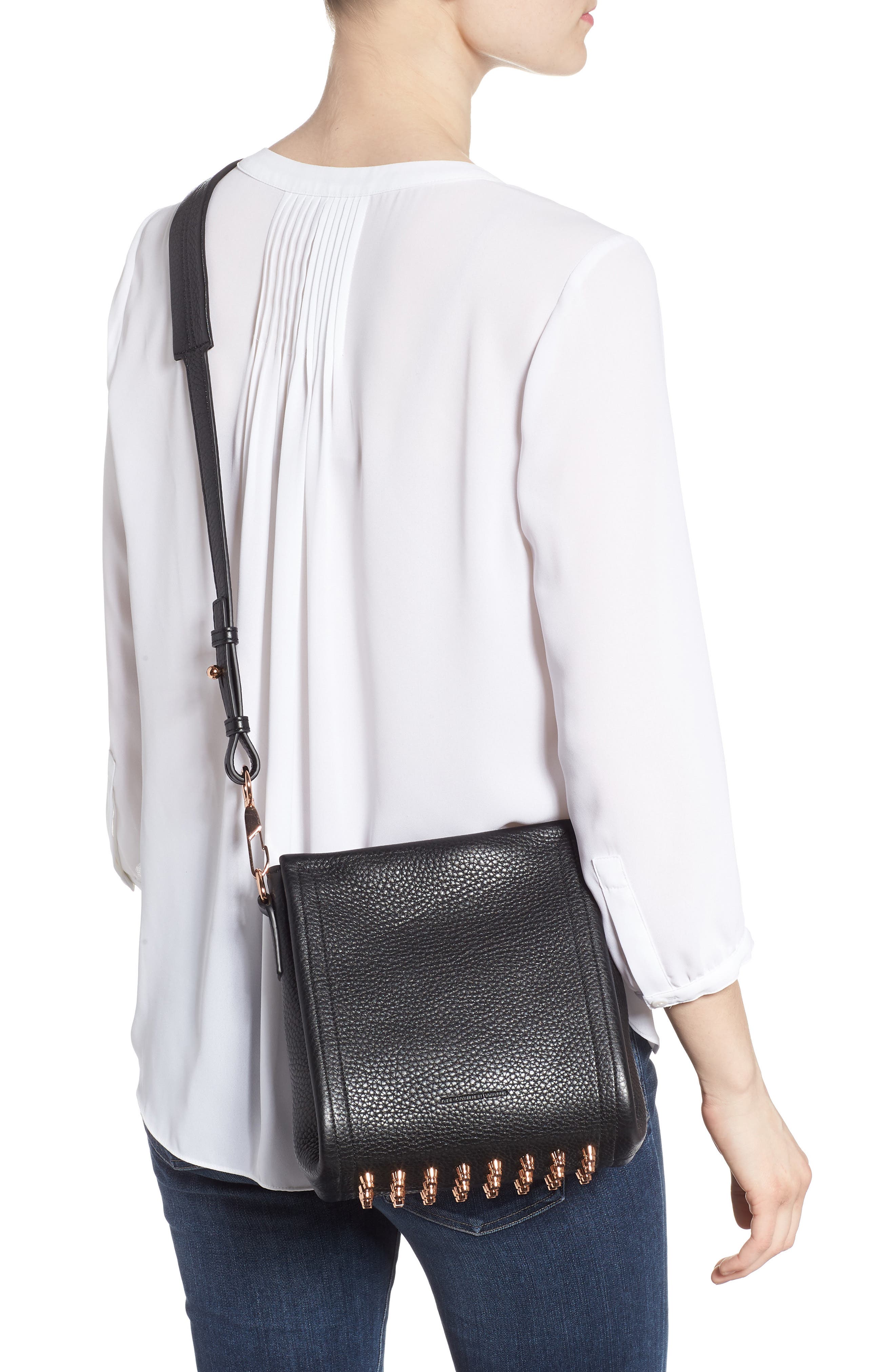 Alexander Wang Mini Darcy Leather Shoulder Bag, Alternate, color, 