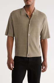 FRAME Linen & Silk Blend Button-Up Shirt