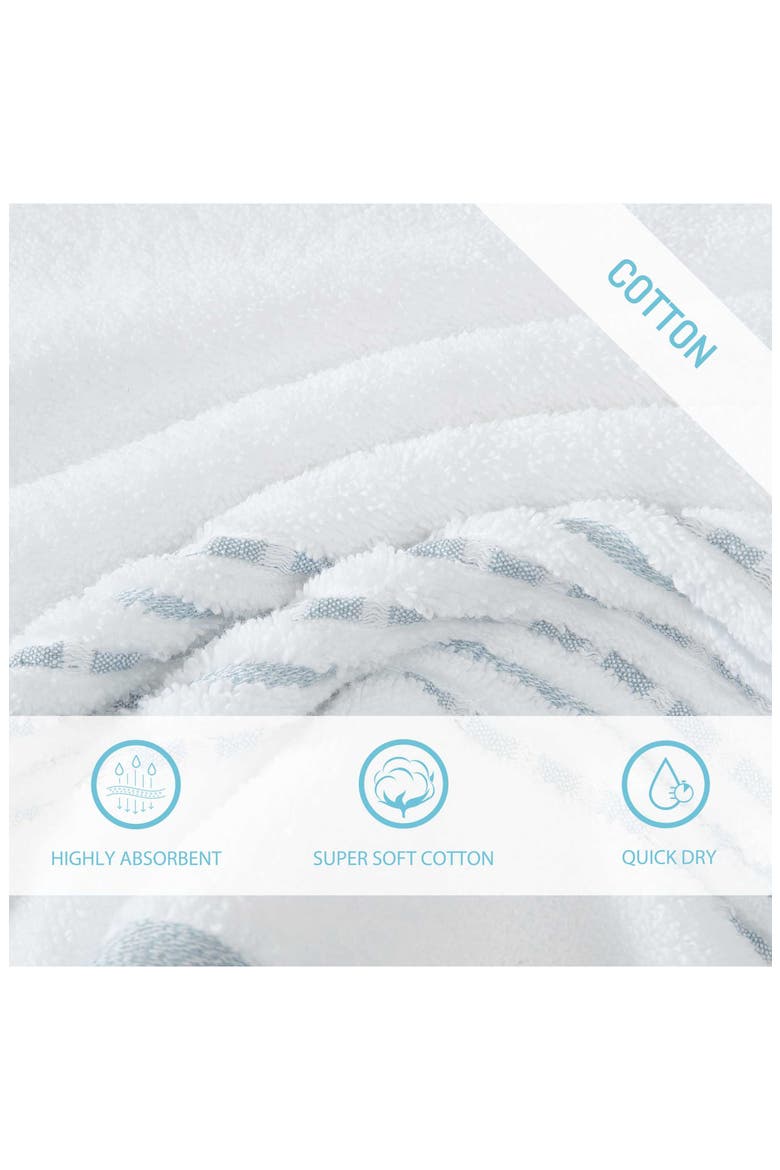 Cliff Side 3-Piece Towel Set, Alternate, color, WHITE/ STEEL BLUE
